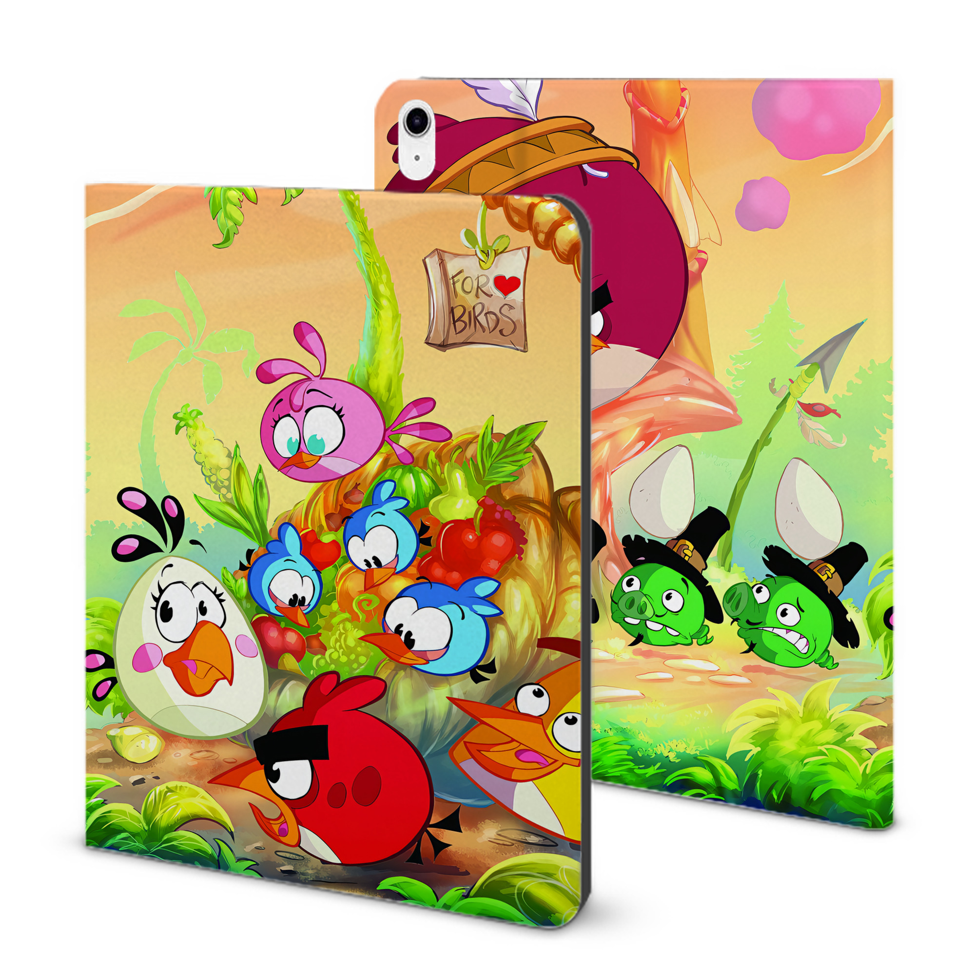 （画像用） Angry Birds アングリーバード IPad ケース ブック型 PUレザー TPU 耐衝撃 軽量 薄型 ペン収納なし 全面保護 IPad 各モデル対応